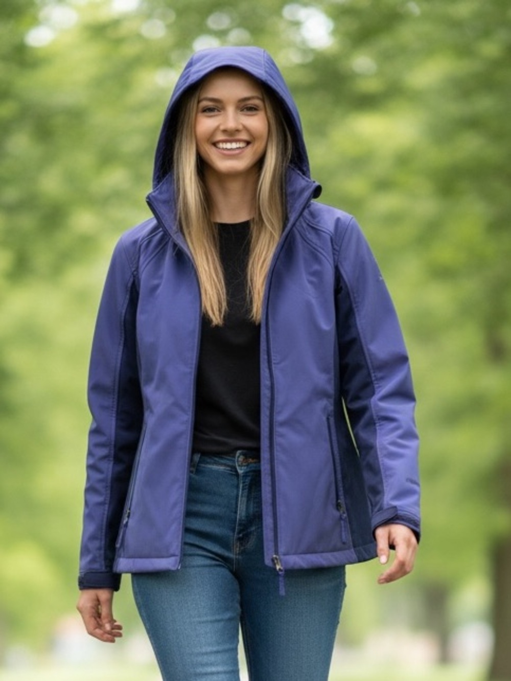 FREE COUNTRY Women’s Medium (8-10) Purple Blue Soft Shell Jacket
